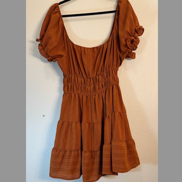 Liberty Love Dresses & Skirts - Liberty Love Short Sleeve / Off-the-Shoulder Dress – Rust (XL)